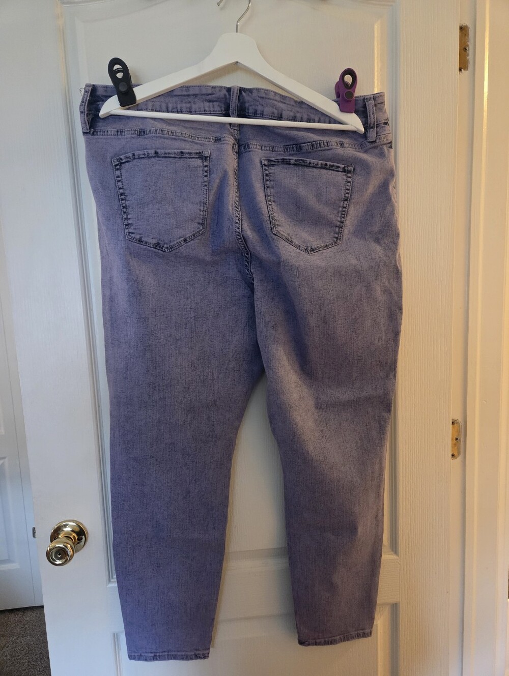 Ava + Viv Lavender Acid Wash-Style High-Waist Women's Jeans - Picture 3 of 4